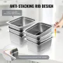 6 Pack 1/2 Size Hotel Pans Steam Table Pan Rustfrit stål 6 "Dybt