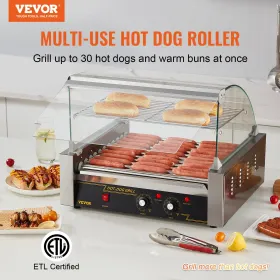 Elektrisk 30 hotdog 11 rulle grill komfurmaskine backsplash