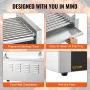 Electric 30 Hot Dog 11 Roller Grill Cooker Machine Backsplash Shelf 2.2KW