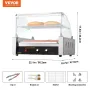 Electric 30 Hot Dog 11 Roller Grill Cooker Machine Backsplash Shelf 2.2KW