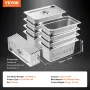 8 Pack 1/3 Size Hotel Pans Steam Table Pan Rustfrit stål 6