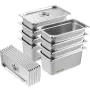 8 Pack 1/3 Size Hotel Pans Steam Table Pan Rustfrit stål 6