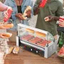 Electric 12 Hot Dog 5 Roller Grill Cooker Machine Backsplash & Shelf 1000W