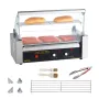 Elektrisk 12 hotdog 5 rulle grill komfurmaskine backsplash &