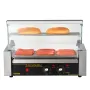 Electric 12 Hot Dog 5 Roller Grill Cooker Machine Backsplash & Shelf 1000W