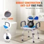 Swivel Shower Chair 360 Degree, Adjustable Shower Seat with Armrests and Backrest for Inside Shower or Bathtub, Non-Slip Rotatin