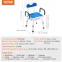 Swivel Shower Chair 360 Degree, Adjustable Shower Seat with Armrests and Backrest for Inside Shower or Bathtub, Non-Slip Rotatin