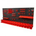 Wall Mounted Storage Bins, 30-Bin Parts Rack Organizer Garage Plastic Shop Tool with Wall Panels/Tool Holders/Hooks, Tool