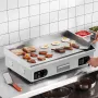 Commercial Electric Griddle, 4400W Countertop Flat Top Grill, 122℉-572 ℉ Adjustable Temp, 28.74 x 15.75 x 0.39in Stainless Steel