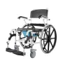 Shower Wheelchair 17.5in/44.5 cm Al Alloy Commode Bathroom Wheelchair for Disabled