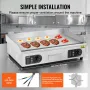 Commercial Electric Griddle, 4000W Countertop Flat Top Grill, 122℉-572 ℉ Adjustable Temp, 25.98 x 15.75 x 0.39in Stainless Steel