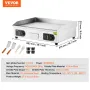 COMMERCIAL ELEKTRISK GRIDDLE 4000 W MOPTOP FLAT TOP GRILL 122â