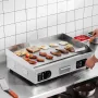 Commercial Electric Griddle, 4000W Countertop Flat Top Grill, 122℉-572 ℉ Adjustable Temp, 25.98 x 15.75 x 0.39in Stainless Steel