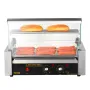 Elektrisk 18 hotdog 7 rulle grill komfurmaskine backsplash &