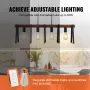 4-Light Kitchen Island Pendant Lights, 60W, Adjustable Dining Room Light Fixture with 2 x 6" and 6 x 12" Rods, Industrial Metal 