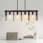4-Light Kitchen Island Pendant Lights, 60W, Adjustable Dining Room Light Fixture with 2 x 6" and 6 x 12" Rods, Industrial Metal 