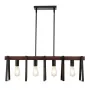 4-Light Kitchen Island Pendant Lights, 60W, Adjustable Dining Room Light Fixture with 2 x 6" and 6 x 12" Rods, Industrial Metal 