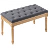 Upholstered Bench, 16"W Ottoman Bench, End of Bed Bench with Foam Padded Cushion and Rubberwood Legs, Tufted Footrest Stool