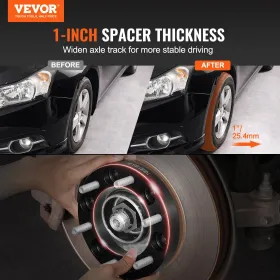 1 "6" X5.5 "Hjulafstandsstykker HJULAPPORTERS 6 LUG FORTED STICER 4 PCS Sort