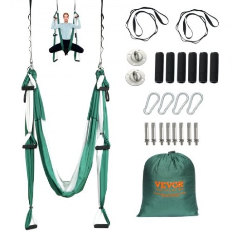 Aerial Yoga Swing Set, 2.7 Yards Yoga Hammock Hanging Swing Aerial Sling Inversion Fly Kit Trapeze Inversion Equipment with
