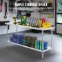 24 x 72 x 36 Inch Stainless Steel Work Table, Commercial Food Prep Worktable Heavy Duty Prep Worktable, Metal Work Table with Ad