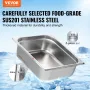 8 Pack 1/2 Size Hotel Pans Steam Table Pan Rustfrit stål 4