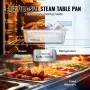 8 Pack Hotel Pans, 1/2 Size Anti-Jam Steam Pan with Lid, 0.8mm Thick Stainless Steel Steam Table Pan, 4-Inch Deep Commercial Tab