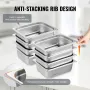 8 Pack 1/2 Size Hotel Pans Steam Table Pan Rustfrit stål 4