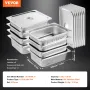 8 Pack Hotel Pans, 1/2 Size Anti-Jam Steam Pan with Lid, 0.8mm Thick Stainless Steel Steam Table Pan, 4-Inch Deep Commercial Tab