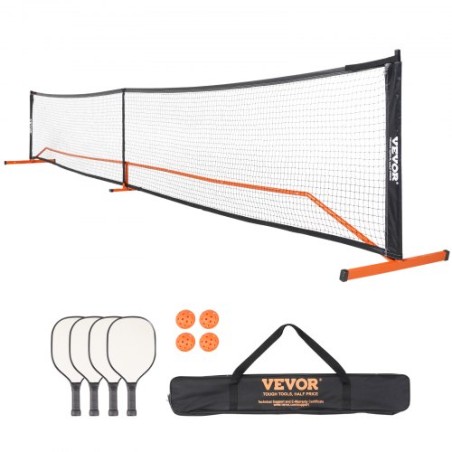 Pickleball Net Set, 22FT Regulation Size Portable Pickleball System with Carrying Bag & Balls & Paddles, Weather Resistant