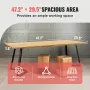 Tabel Top Solid Wood Desk Top 47,2 "X 29,5" X 1,5 "Rektangulært