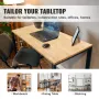 Wood Table Top, 47.2" x 29.5" x 1.5", 330lb Load Capacity, Universal Solid One-Piece Maple Wood Desktop for Height Adjustable El