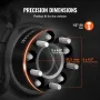 Wheel Spacers, 2" 5"x4.5" Wheel Adapters, 5 Lug Forged Spacer, 82.5 mm Bore Hubcentric 1/2"-20 Studs Spacers, Fit for 1984-2018 