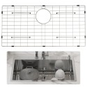 Sink Protector Grid, 27.5"x13.5" Stainless Steel Sink Grates, Rear Drain Sink Grates with R5 Corner Radius, Large Sink Bottom