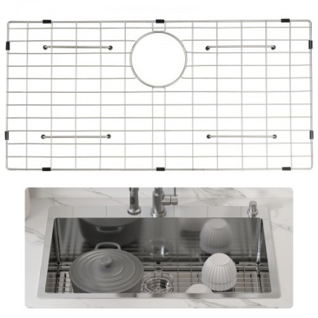 Sink Protector Grid, 27.5 "X13.5" Rustfrit stål synke rist, bageste dræn synke rist med R5 hjørne radius, stor synkebund