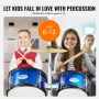 Kids Drum Set, 5-Piece, 16 in Beginner Full Drum Set with Bass Toms Snare Floor Drum Adjustable Throne Cymbal Hi-Hat Pedal and T