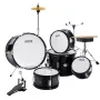 Kids Drum Set, 5-Piece, 16 in Beginner Full Drum Set with Bass Toms Snare Floor Drum Adjustable Throne Cymbal Hi-Hat Pedal and T