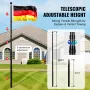 25FT Telescopic Flagpole Kit, Heavy Duty Aluminum Alloy Flag Pole Kit in Ground for Outside, 3 Display Modes Flagpole with Profe