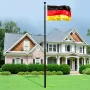 25FT Telescopic Flagpole Kit, Heavy Duty Aluminum Alloy Flag Pole Kit in Ground for Outside, 3 Display Modes Flagpole with Profe