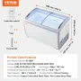 362 L Kommerciel is Display Case Gelato Dipping Freezer Cabinet