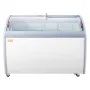 Commercial Ice Cream Display Case, 362 L Chest Freezer, Mobile Glass Top Deep Freezer, Restaurant Gelato Dipping Cabinet with 4 