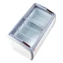 Commercial Ice Cream Display Case, 362 L Chest Freezer, Mobile Glass Top Deep Freezer, Restaurant Gelato Dipping Cabinet with 4 