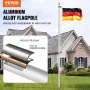 25ft aftagelig flagstangsæt kraftigt aluminiumsflagstang tysk
