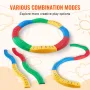 Balance Beam Stepping Stones, 8 PCS Toddler Balance Boards Non-Slip Textured Surface & Rubber Pads, Montessori Toy for Kids 2-6,