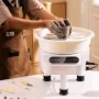 Pottery Wheel 27.9 cm Ceramic Wheel Foot Pedal Touch Screen 450W 3 Legs White