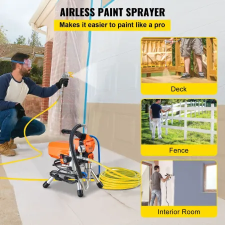 Airless Wall Paint Spray Gun with high pressure pipe, Sprayer Machine High Pressure Spraying, 2000W Wall Paint Spray Gun paint s