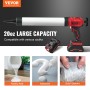 20V Cordless Electric Caulking Gun 20oz/600ml with 4 Adjustable Speeds