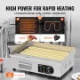 Commercial Electric Griddle, 3200W Countertop Half-Flat Top Grill, 122℉-572℉ Adjustable Temp, 21.26x11.81x0.39in Stainless Steel
