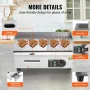 Commercial Electric Griddle, 3200W Countertop Half-Flat Top Grill, 122℉-572℉ Adjustable Temp, 21.26x11.81x0.39in Stainless Steel