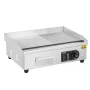 Commercial Electric Griddle, 3200W Countertop Half-Flat Top Grill, 122℉-572℉ Adjustable Temp, 21.26x11.81x0.39in Stainless Steel